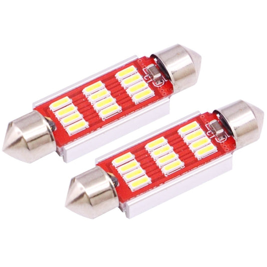 2 PCS 39mm 3.5W 180LM White Light 12 LED SMD 4014 CANBUS License Plate Reading Lights Car Light Bulb, 3.5W 39mm