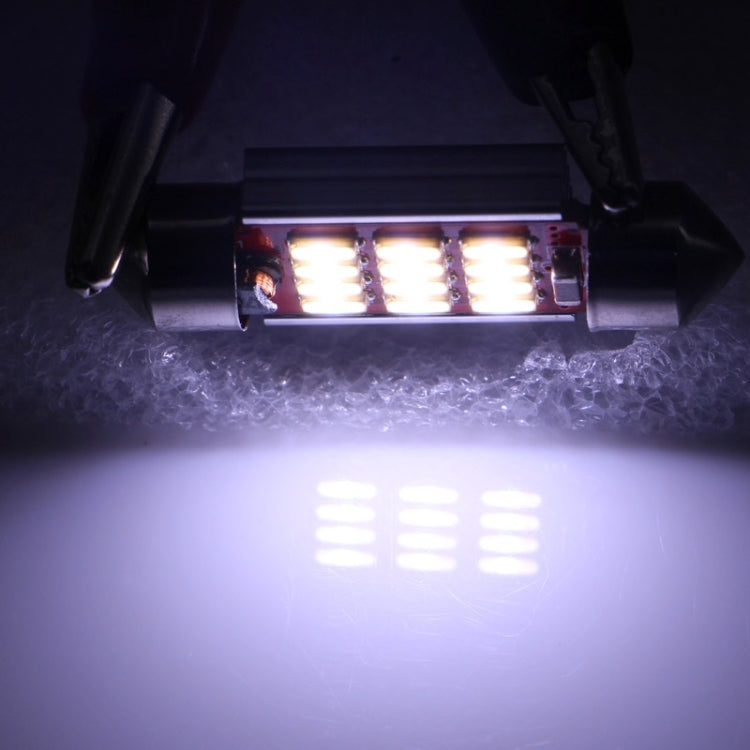 2 PCS 39mm 3.5W 180LM White Light 12 LED SMD 4014 CANBUS License Plate Reading Lights Car Light Bulb, 3.5W 39mm