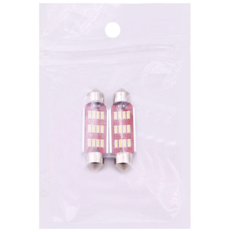 2 PCS 39mm 3.5W 180LM White Light 12 LED SMD 4014 CANBUS License Plate Reading Lights Car Light Bulb, 3.5W 39mm