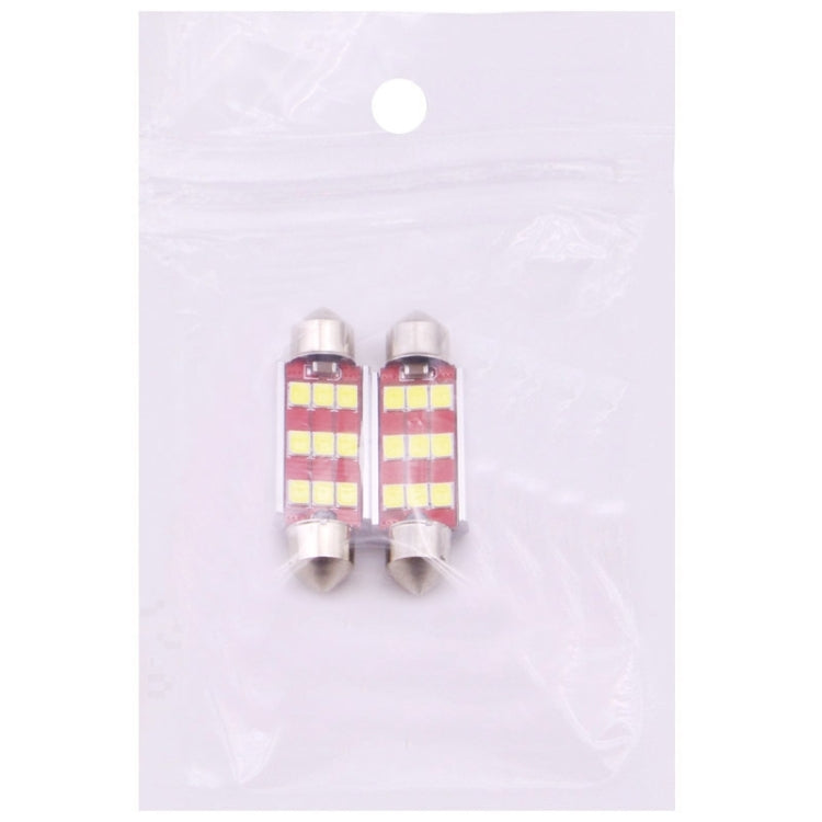 2 PCS 41mm 3.5W 180LM White Light 12 LED SMD 4014 CANBUS License Plate Reading Lights Car Light Bulb, 3.5W 41mm