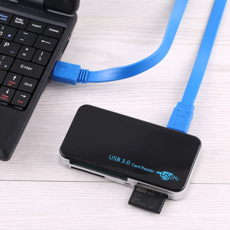 Lecteur de carte USB 3.0, Super Vitesse 5 Gbit/s, Compatible cartes CF / SD / TF / M2 / XD / MS, Boîtier en plastique