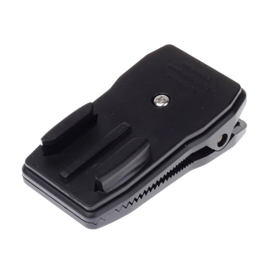 360 Degree Rotation J Shape Backpack Hat Clip Fast Clamp Mount for Xiaomi Yi Sport Camera(XM17), J Shape Backpack