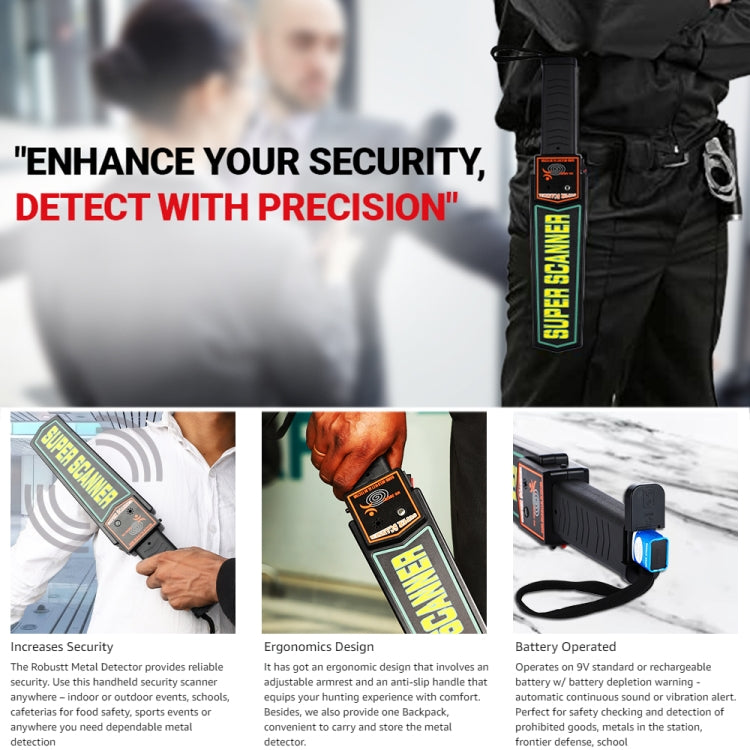 TS90 Hand-held Security Metal Detector, Detection Distance: 60mm, TS90