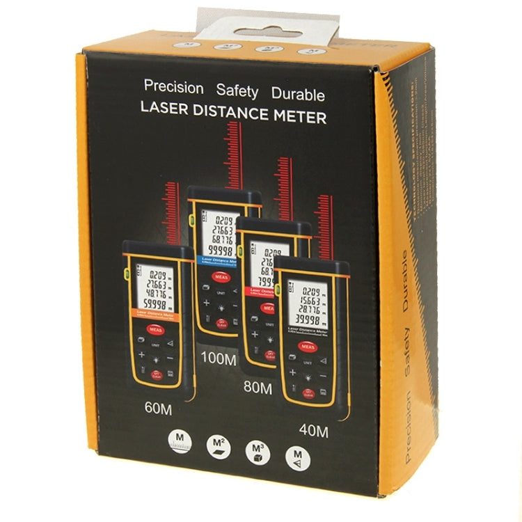 RZ-A100 1.9 inch LCD 100m Hand-held Laser Distance Meter with Level Bubble