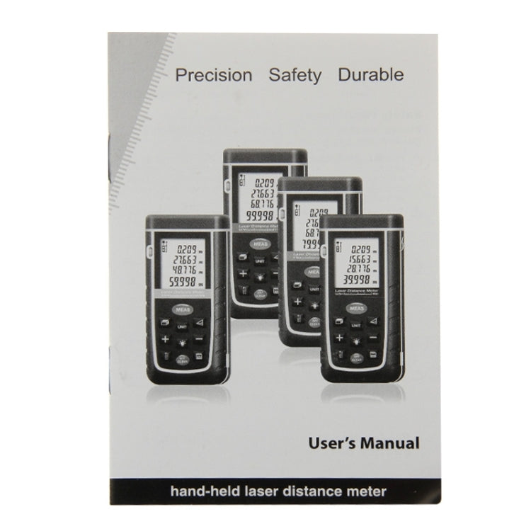 RZ-A100 1.9 inch LCD 100m Hand-held Laser Distance Meter with Level Bubble