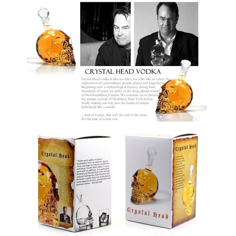 Crystal Glass Skull Bottle for Vodka & Whiskey & Beer Liqueur & Red Wine & Other Beverage, 350ML