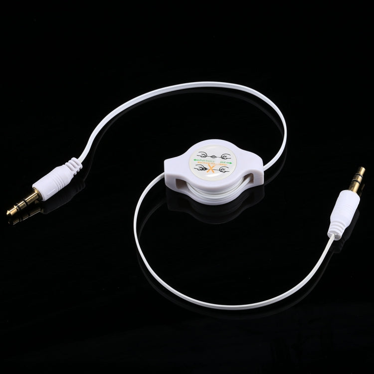 Aux Audio Cable 3.5mm Male to Male Retractable Cord, Compatible with Phones, Tablets, Headphones, MP3 Player, Car/Home Stereo & More, Length: 11cm to 80cm