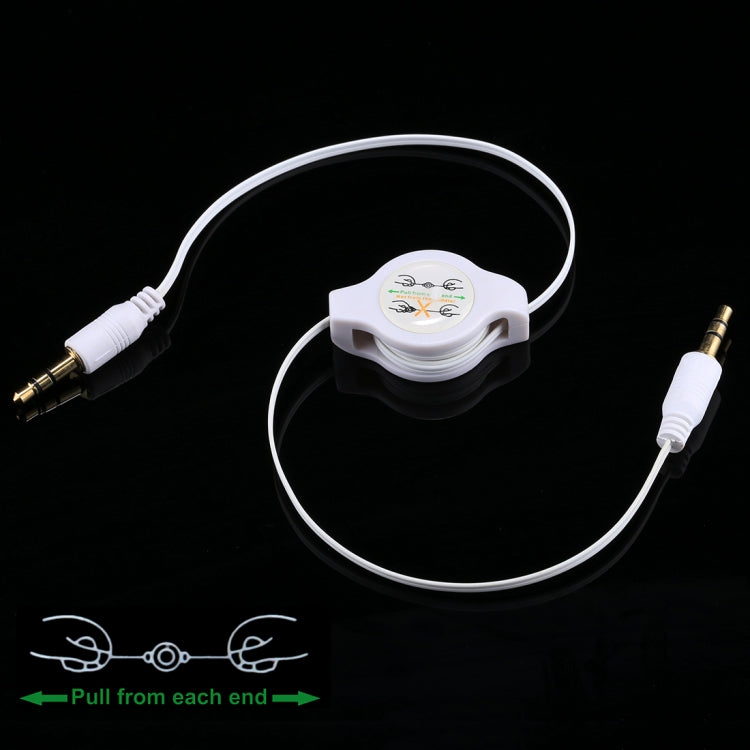 Aux Audio Cable 3.5mm Male to Male Retractable Cord, Compatible with Phones, Tablets, Headphones, MP3 Player, Car/Home Stereo & More, Length: 11cm to 80cm