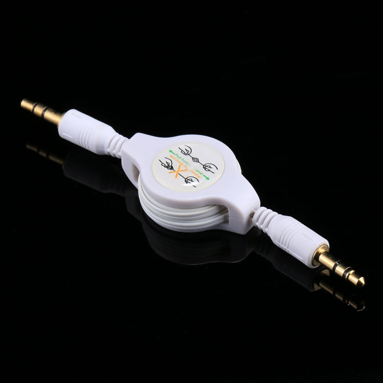Aux Audio Cable 3.5mm Male to Male Retractable Cord, Compatible with Phones, Tablets, Headphones, MP3 Player, Car/Home Stereo & More, Length: 11cm to 80cm