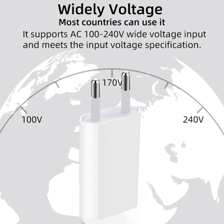 5V / 1A EU Socket USB Charger Adapter For iPhone, Galaxy, Huawei, Xiaomi, LG, HTC and Other Smart Phones, Rechargeable Devices