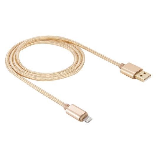 1m Woven Style Metal Head 8 Pin to USB Data Sync Charging Cable for iPhone, iPad