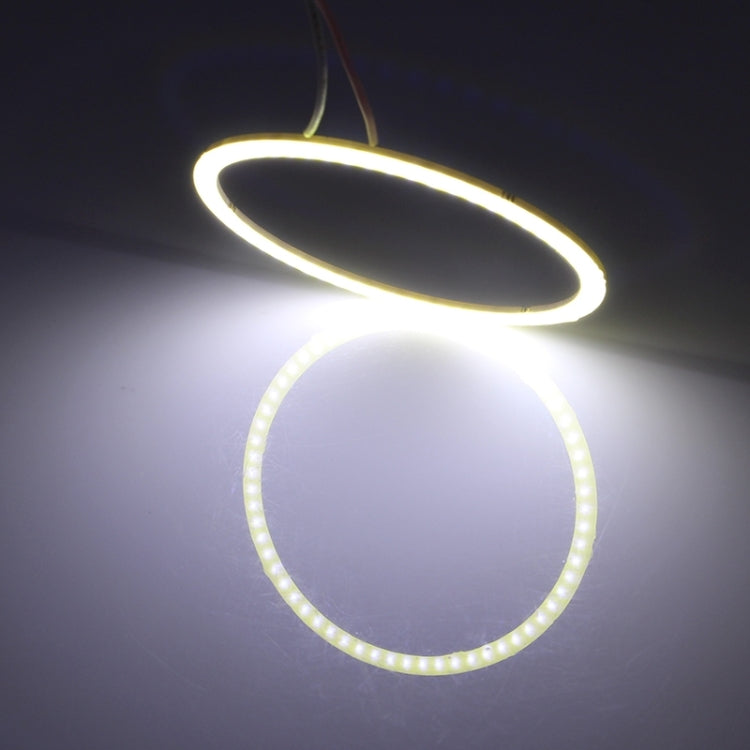 80mm 5W 180LM Angel Eyes Circles Car Headlight COB LED Lights for Vehicles, DC 12-24V, 80mm Blue Light, 80mm White Light
