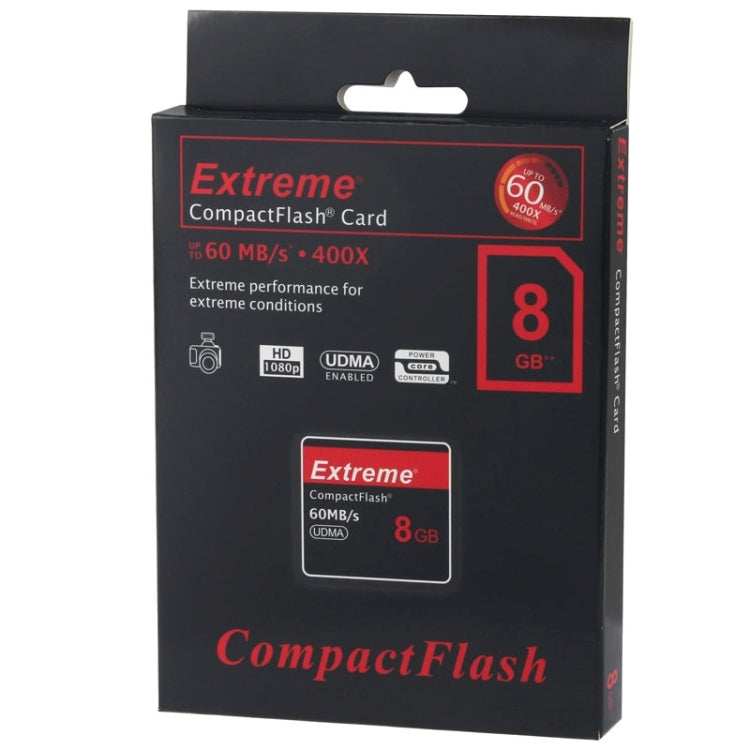 8GB Extreme Compact Flash Card, 400X Read Speed, up to 60 MB/S (100% Real Capacity), 8GB