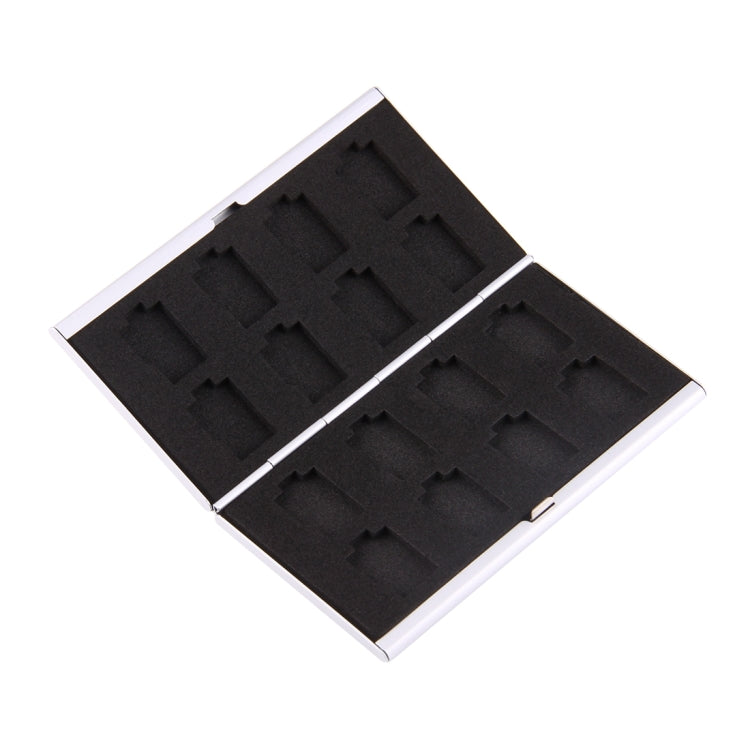 16 in 1 Memory Card Protective Case Box for 16 TF Cards, 8 TF + 8 TF Silver