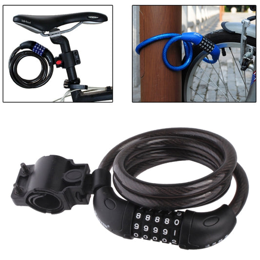 Bande de câble en acier antivol 5 chiffres pour vélo et moto, antivol à câble en acier 5 chiffres