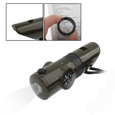 7 in 1 (Survival Whistle / Compass / Thermometer / LED Light / Magnifier / Retroreflector / String), 7 in 1 Survival Whistle