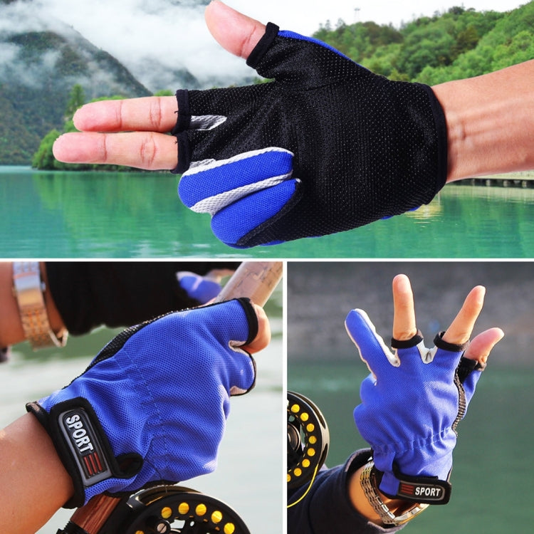 1 paire de gants de pêche respirants antidérapants à trois doigts exposés