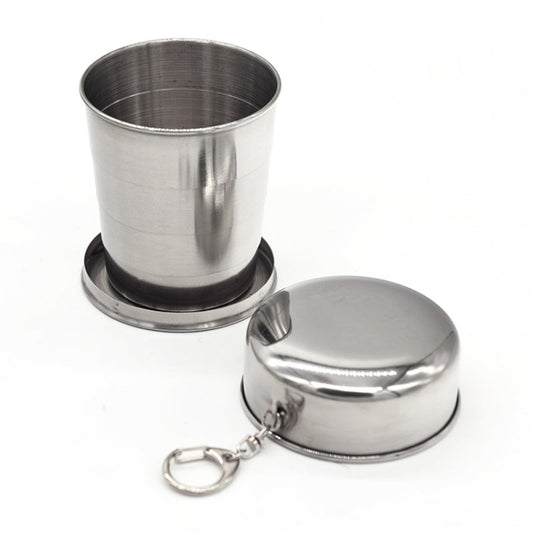 Stainless Steel Retractable Outdoor Cup Size: 85 x 72 x 72 mm (Big), Size: 85 x 72 x 72 mm