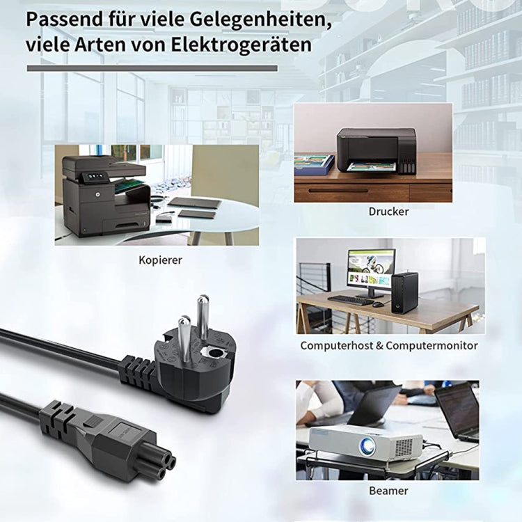 1.8m 3 Prong Style EU Notebook Power Cord, EU Plug, Length:1.8m