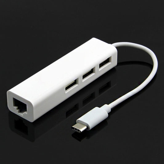 Type-C to 3 x USB and RJ45 Multi-function Adapter, Length: 13cm