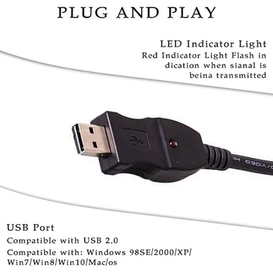 Câble adaptateur audio d'enregistrement USB PC pour guitare et basse, Câble d'enregistrement pour guitare et basse