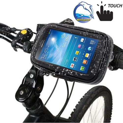 Support de montage pour guidon de vélo avec sacoche tactile étanche à l'eau, au sable, à la neige et à la saleté, compatible avec Galaxy Note III / N9000 et Mega 6.3 / i9200, pour Note III