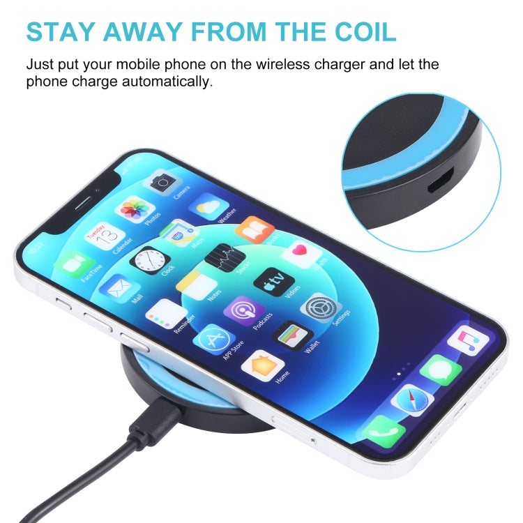 Universal QI Standard Round Wireless Charging Pad (White + Red)