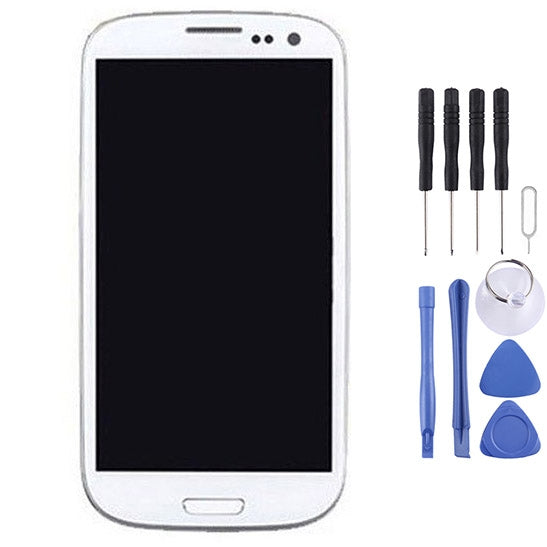 Original LCD Screen and Digitizer Full Assembly with Frame for Samsung Galaxy SIII / i9300, For Galaxy SIII / i9300