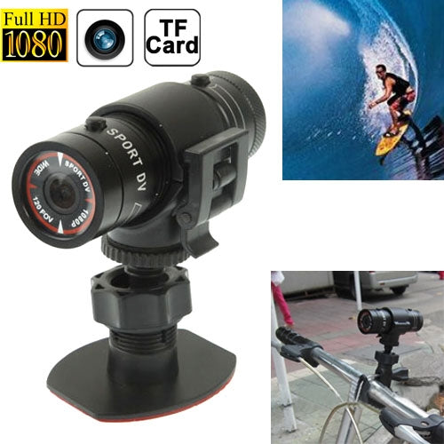 Caméra de casque d'action / caméra de sport / caméra de vélo F9 Full HD 1080P, prise en charge de la carte TF, objectif grand angle 120 degrés, F9
