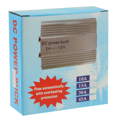 DC 24V to 12V Car Power Step-down Transformer, Rated Output Current: 15A, Rated Output Current: 15A