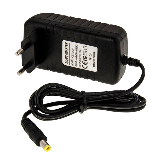 EU Plug AC 100-240V to DC 24V 1.5A Power Adapter, Tips: 5.5 x 2.1mm, Cable Length: about 1.2m