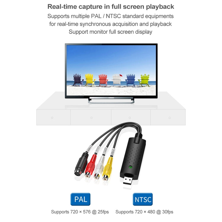 DVD Maker USB 2.0 Video Capture & Edit (Easy CAP), Support MPEG-1/MPEG-2 Compression Format, Chip: MA2106, DC60, MA2106 Chip, EM2860 Chip