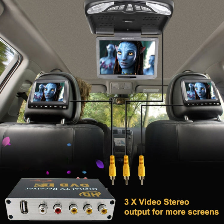 High Speed 90km/h H.264 / AVC MPEG4 Mobile Digital Car DVB-T2 TV Receiver, Suit for Europe / Singapore / Thailand / Africa ect. Market