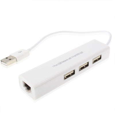1 Port USB Network With 3 Port USB Hub To Female RJ45 Ethernet Lan Adapter Card, USB 2.0
