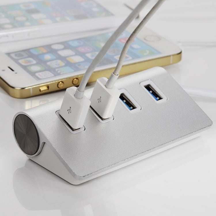 High Speed 5Gbps 4 Ports USB 3.0 HUB Portable Aluminum USB Splitter, Support 2TB, 4 Ports (Silver)