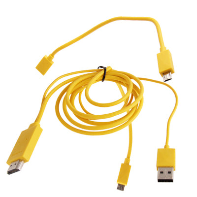 1.8m Multi Use Micro USB MHL to HDMI HDTV Adapter Cable, Support 1080P Full HD Output, S-WMCS-1234B, S-WMCS-1234G, S-WMCS-1234M, S-WMCS-1234RG, S-WMCS-1234TT, S-WMCS-1234W, S-WMCS-1234Y