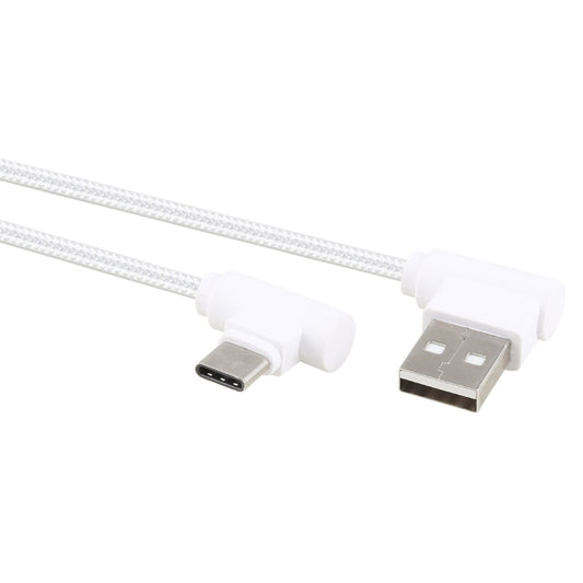1.2m 2A 90 Copper Wires Woven Elbow USB-C / Type-C 3.1 to USB 2.0 Data / Charger Cable