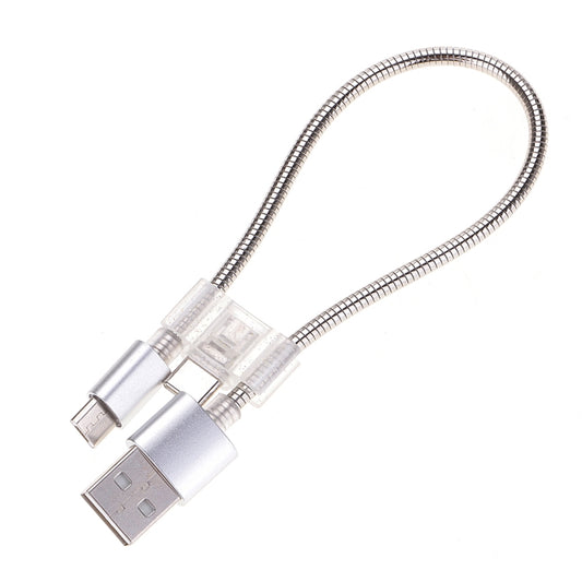 24cm 2A Micro USB + USB-C / Type-C to USB Flexible Data Charging Cable