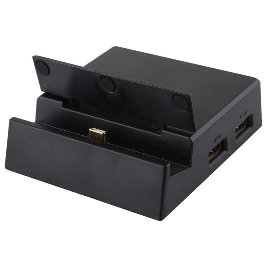 V105 USB-C / Type-C vers USB 2.0 x 3 + USB-C / Type-C + HDMI + Port Audio + Lecteur de Carte SD / TF Station d'Accueil HUB Multi-fonctions avec Support Téléphone