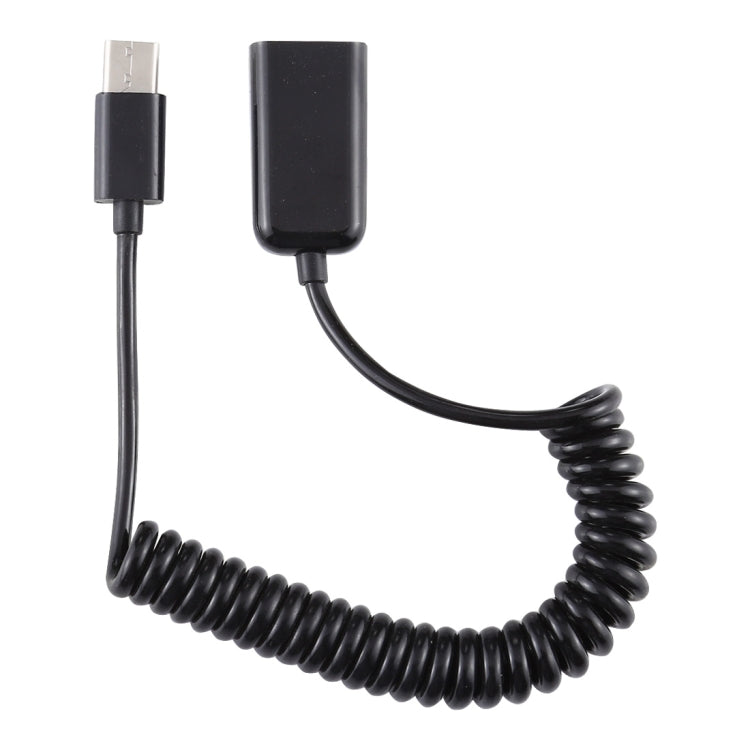 USB-C / Type-C Male to USB Female Laptop Spring Charging Cable, USB-C / Type-C Male to USB Female