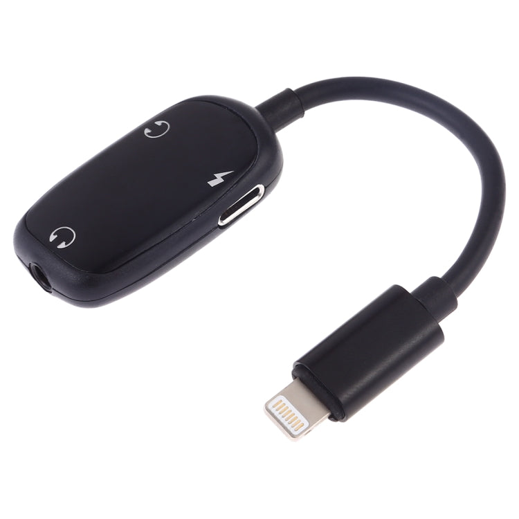 8 Pin to 8 Pin Charging Interface + 8 Pin Earphone Interface + 3.5mm Audio Interface Earphone Adapter, Pink, Gold, Red, Silver, Black