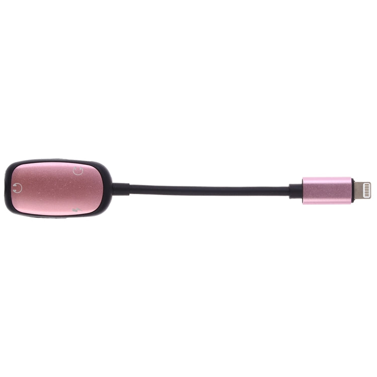 8 Pin to 8 Pin Charging Interface + 8 Pin Earphone Interface + 3.5mm Audio Interface Earphone Adapter, Pink, Gold, Red, Silver, Black