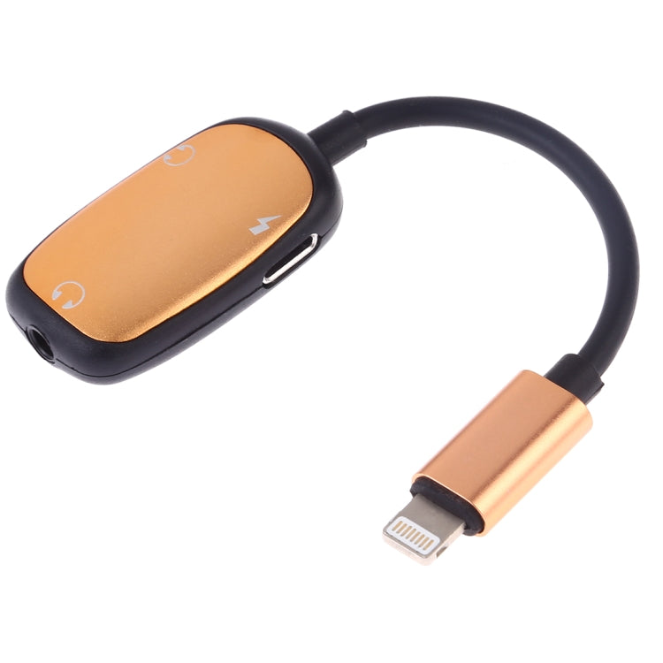8 Pin to 8 Pin Charging Interface + 8 Pin Earphone Interface + 3.5mm Audio Interface Earphone Adapter, Pink, Gold, Red, Silver, Black