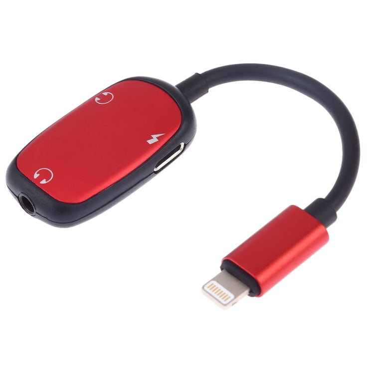 8 Pin to 8 Pin Charging Interface + 8 Pin Earphone Interface + 3.5mm Audio Interface Earphone Adapter, Pink, Gold, Red, Silver, Black