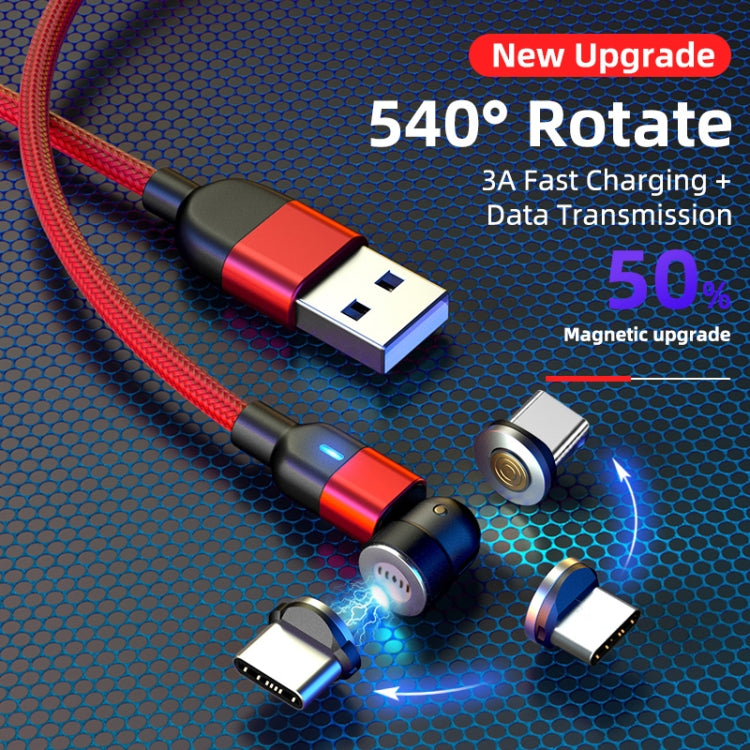1m 3A Output USB to USB-C / Type-C 540 Degree Rotating Magnetic Data Sync Charging Cable, 1m Type-C