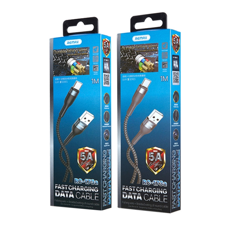 REMAX RC-173a 5A USB to USB-C / Type-C Sury 2 Fully Compatible Fast Charging Data Cable, Cable Length: 1m
