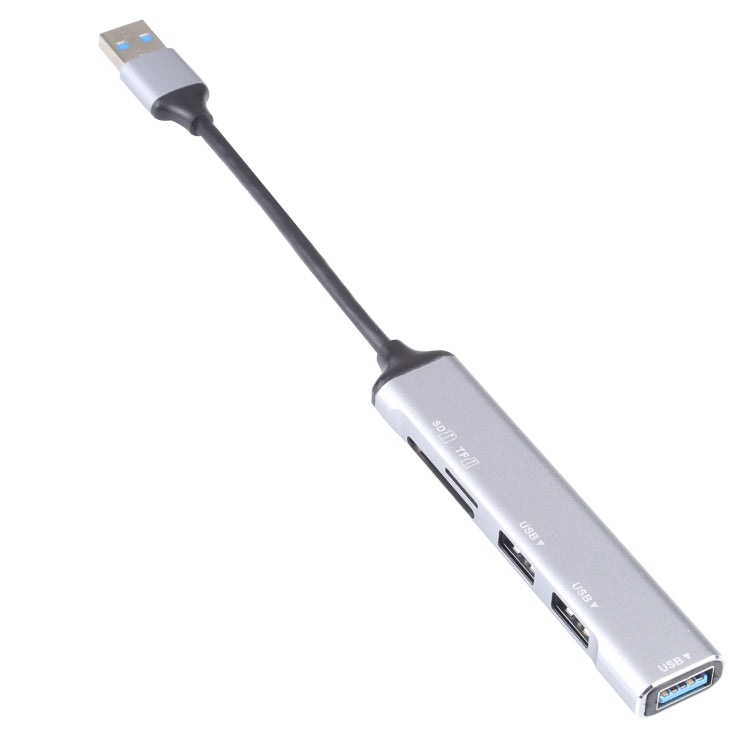 5 in 1 USB 3.0 to SD / TF Card Slot + 3 USB 3.0 Ports Multifunctional Docking Station HUB, USB 3.0
