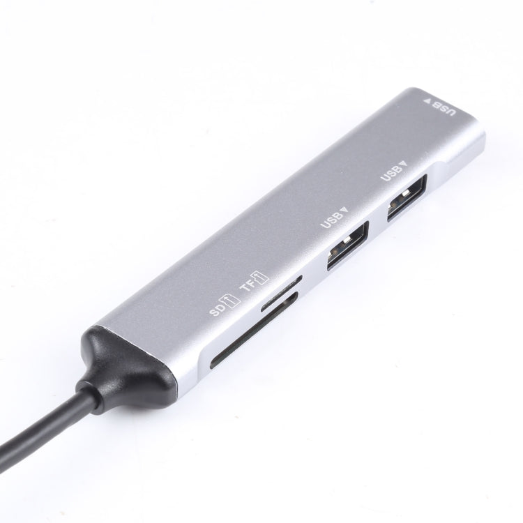 5 in 1 USB 3.0 to SD / TF Card Slot + 3 USB 3.0 Ports Multifunctional Docking Station HUB, USB 3.0