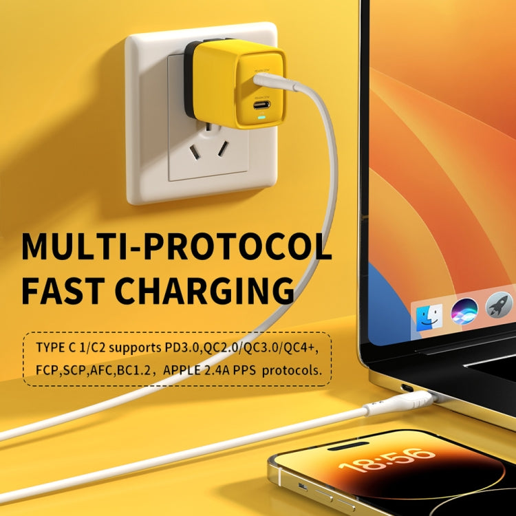 WK WP-U128 40W Dual USB-C/Type-C Interface Gallium Nitride Charger,Specifications: US Plug