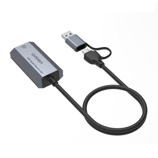 Onten UE101 2 in 1 USB3.0 Gigabit Network Card USB-C/Type-C to Network Port USB Hub